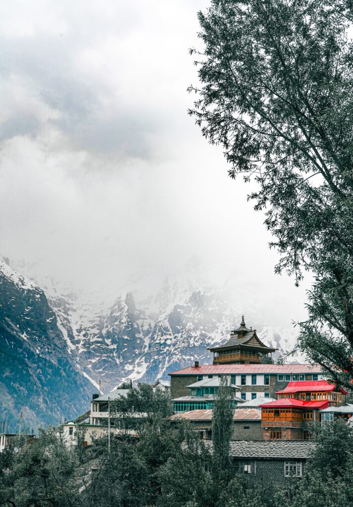 Vertical Shot Lochawa La Khang Monastery Kalpa Himachal Pradesh Cold Winter 712x1024